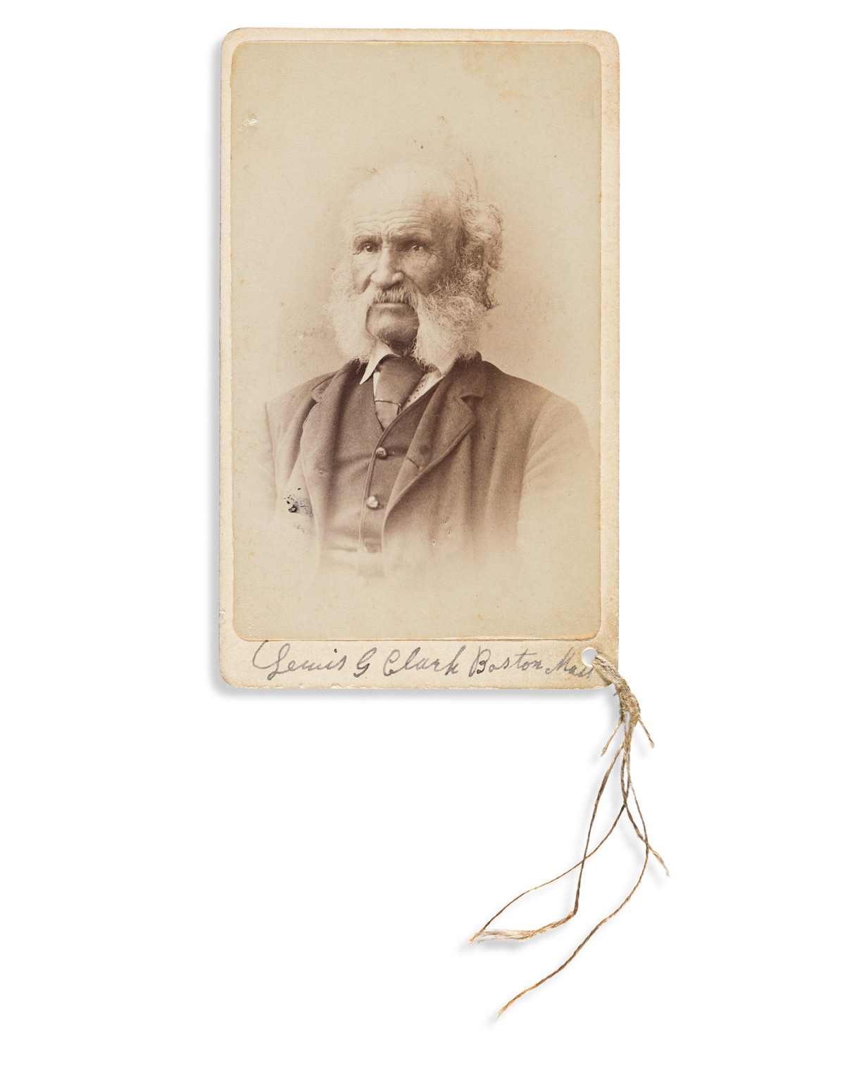 (SLAVERY AND ABOLITION.) Signed photograph of Lewis G. Clarke, inspiration for the escaped slave in Uncle Toms Cabin.